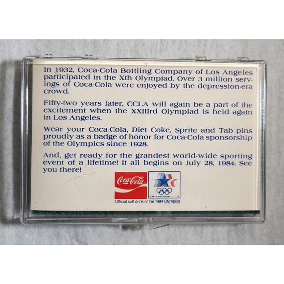1984 Los Angeles Olympics Coca-Cola Vintage Collectible Pins Set Of 5 Pre-owned - Picture 8 of 8
